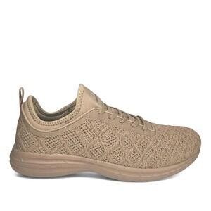 APL TechLoom Phantom Sneakers Men 11.5 Tan Beige Knit Running Hidden Laces New